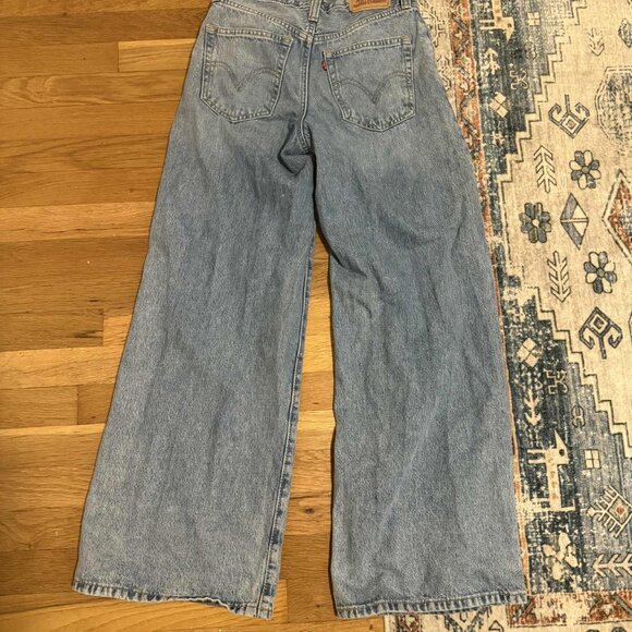 Old Navy Levi's Womens 94 Baggy Wide Leg Ripped Jeans Size 25 - Picture 2 of 4